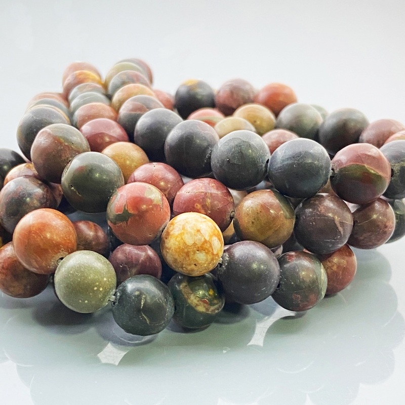 Picasso Jasper 10mm Smooth Round AAA Gemstone Beads Lot - 182636