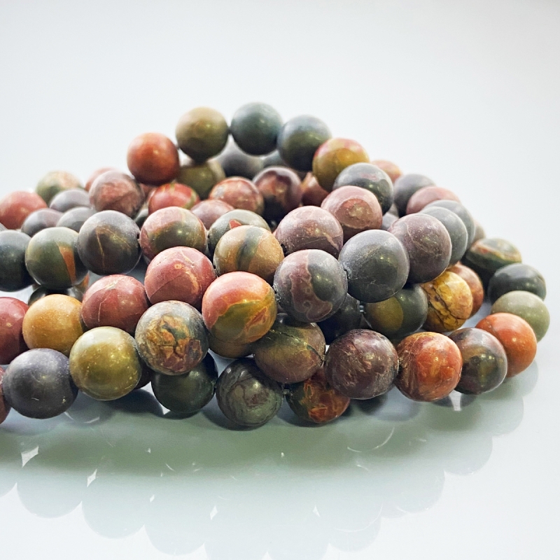 Picasso Jasper 10mm Smooth Round AAA Gemstone Beads Lot - 182636