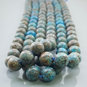 Shattuckite 10mm Smooth Round AA+ Gemstone Beads Lot - 182640