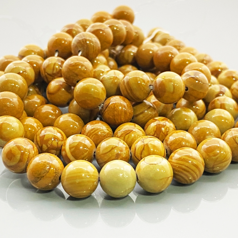 Camel Jasper 10mm Smooth Round AAA Gemstone Beads Lot - 182605