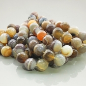 Botswana Agate 10mm Smooth Round AA+ Gemstone Beads Lot - 182629