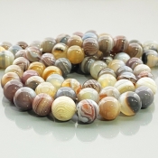 Botswana Agate 10mm Smooth Round AA+ Gemstone Beads Lot - 182629