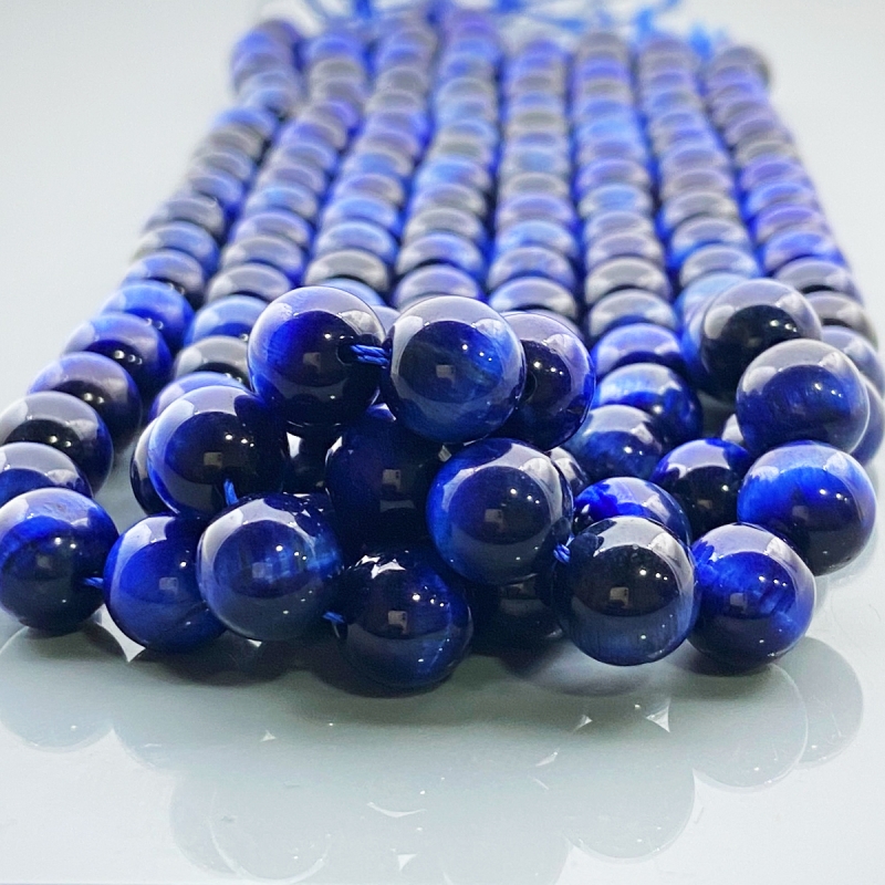 Star Tiger Eye 10mm Smooth Round AAA Gemstone Beads Lot - 182590