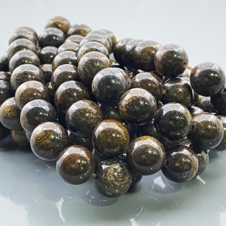 Bronzite 10mm Smooth Round AAA Gemstone Beads Lot - 182646