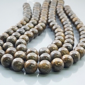 Bronzite 10mm Smooth Round AAA Gemstone Beads Lot - 182646