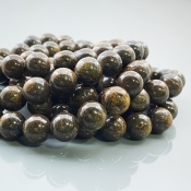 Bronzite 10mm Smooth Round AAA Gemstone Beads Lot - 182646