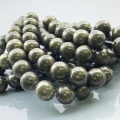 Pyrite 10mm Smooth Round AAA Gemstone Beads Lot - 182635