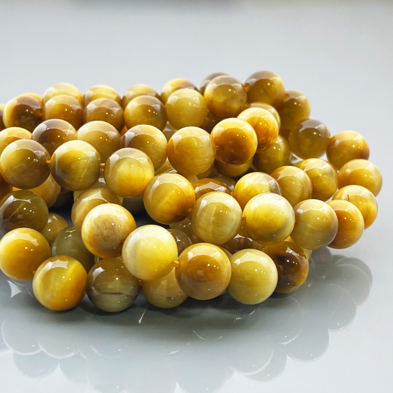 Star Tiger Eye 10mm Smooth Round AAA Gemstone Beads Lot - 182644