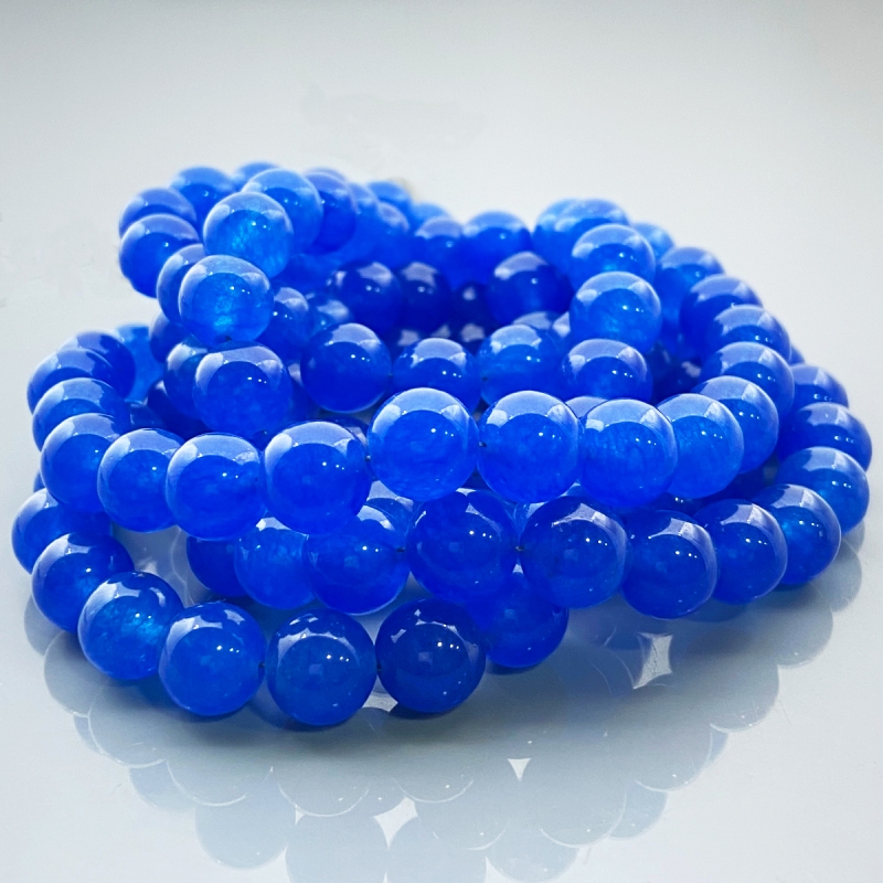 Dyed Jade 10mm Smooth Round AA+ Gemstone Beads Lot - 182647