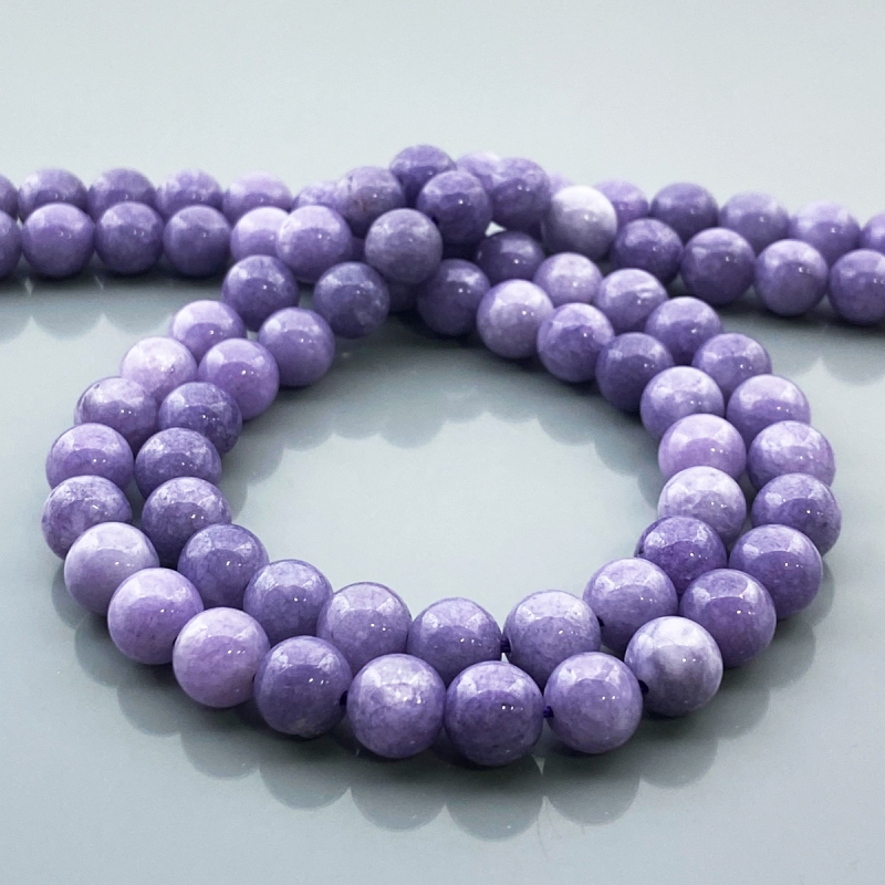 Dyed Aquamarine 8mm Smooth Round A Gemstone Beads Lot - 182689