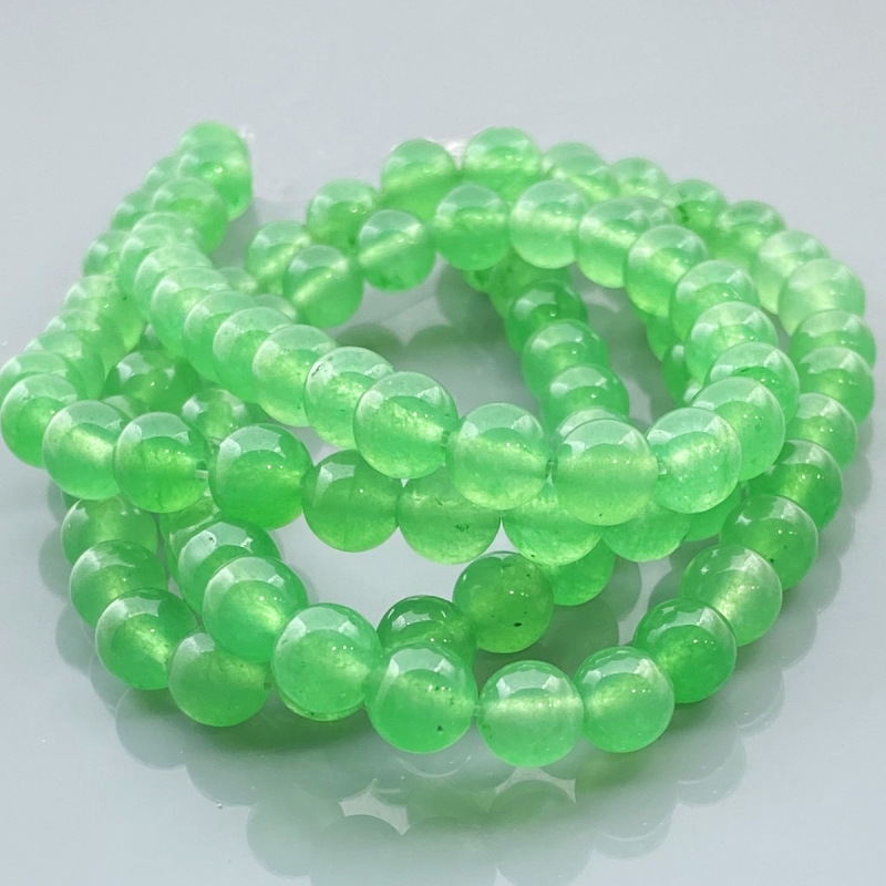 Dyed Jade 8mm Smooth Round AA+ Gemstone Beads Lot - 182702