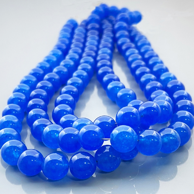 Dyed Jade 10mm Smooth Round AA+ Gemstone Beads Lot - 182647