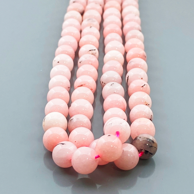 Dyed Pink Opal 8mm Smooth Round AA Gemstone Beads Lot - 182701