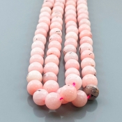 Dyed Pink Opal 8mm Smooth Round AA Gemstone Beads Lot - 182701
