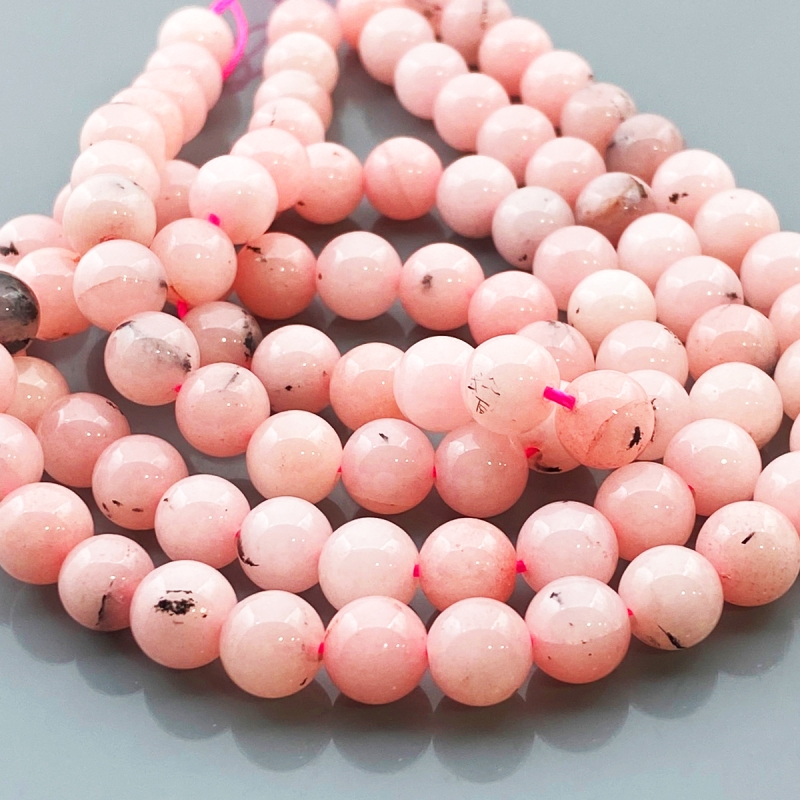Dyed Pink Opal 8mm Smooth Round AA Gemstone Beads Lot - 182701