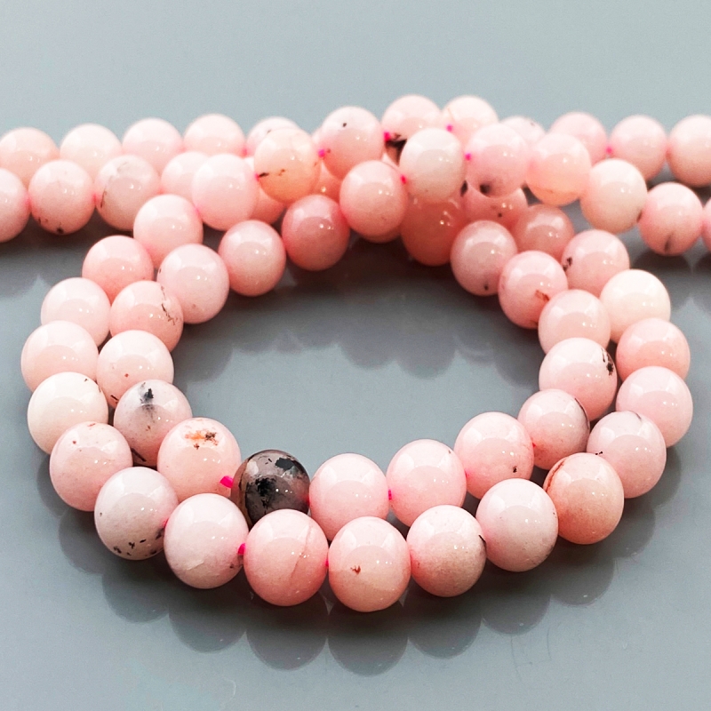 Dyed Pink Opal 8mm Smooth Round AA Gemstone Beads Lot - 182701
