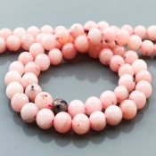 Dyed Pink Opal 8mm Smooth Round AA Gemstone Beads Lot - 182701