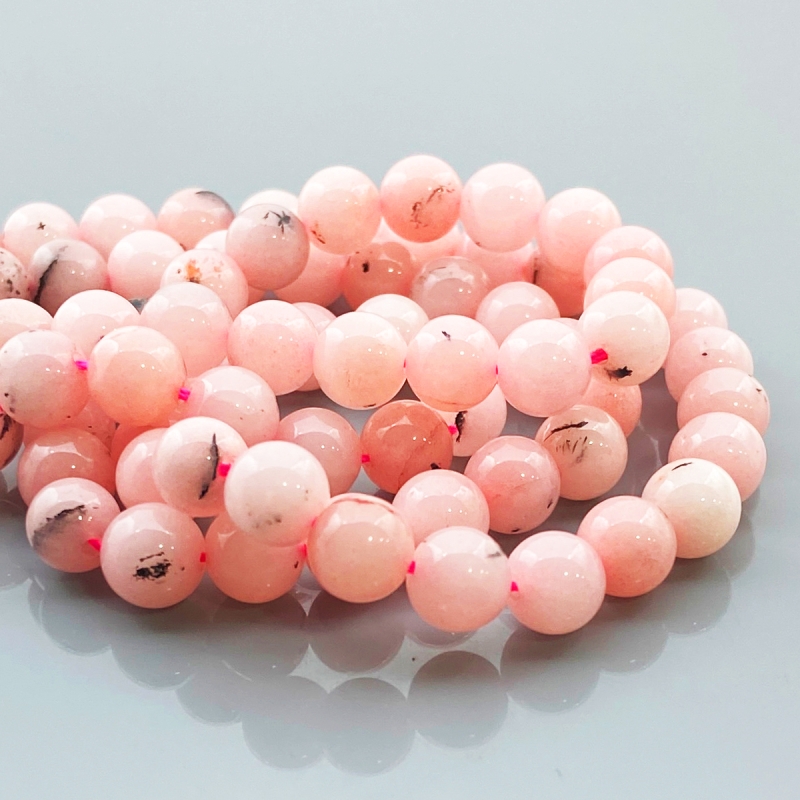 Dyed Pink Opal 8mm Smooth Round AA Gemstone Beads Lot - 182701
