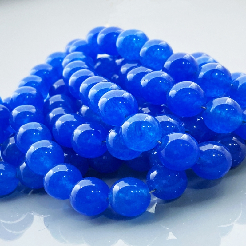 Dyed Jade 10mm Smooth Round AA+ Gemstone Beads Lot - 182647