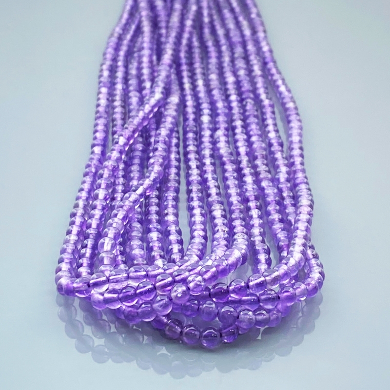 African Amethyst 4mm Smooth Round AA Gemstone Beads Lot - 182652
