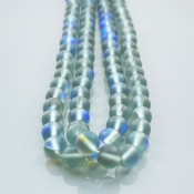 Matte Aura Quartz 8mm Smooth Round AAA Gemstone Beads Lot - 182697