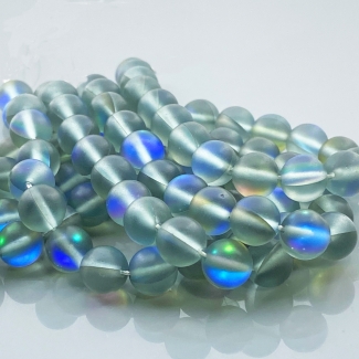 Matte Aura Quartz 8mm Smooth Round AAA Gemstone Beads Lot - 182697