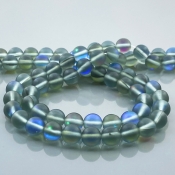 Matte Aura Quartz 8mm Smooth Round AAA Gemstone Beads Lot - 182697