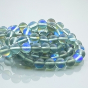 Matte Aura Quartz 8mm Smooth Round AAA Gemstone Beads Lot - 182697