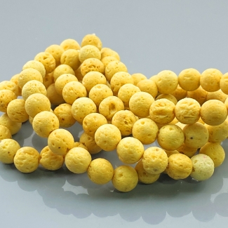 Dyed Lava 8mm Smooth Round AA Gemstone Beads Lot - 182695