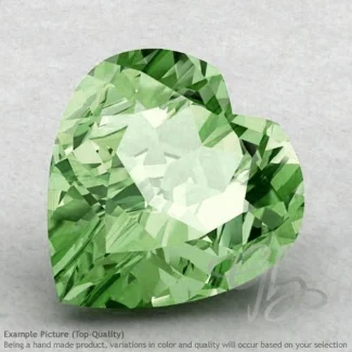 Green Amethyst Heart Shape Calibrated Gemstones