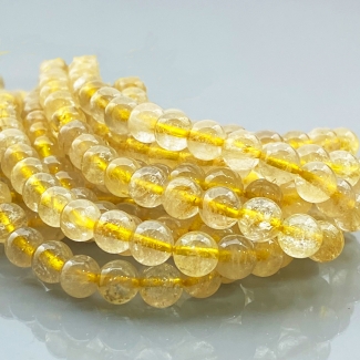 Golden Rutile 6mm Smooth Round AA Gemstone Beads Lot - 182562