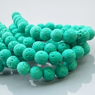 Dyed Lava 8mm Smooth Round AA Gemstone Beads Lot - 182709