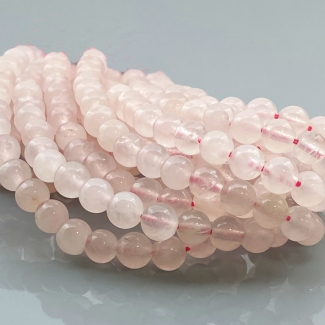 Rose Quartz 6mm Smooth Round AA Gemstone Beads Lot - 182705