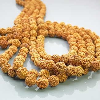 Created Rudraksha 8mm Carved Round AA Gemstone Beads Lot - 182707