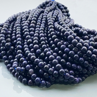 Created Sand Stone 6mm Smooth Round AA Gemstone Beads Lot - 182869