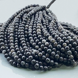Black Rutile 6mm Smooth Round AA Gemstone Beads Lot - 182878