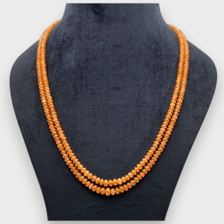 Spessartite Garnet 4.5-7.5mm Smooth Rondelle AA Beads Necklace - 182897