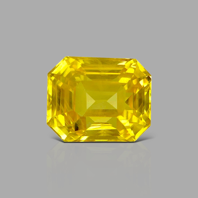 Yellow Sapphire 16.40x13.35x11.10mm Step Cut Octagon AAA Loose Gemstone - 182717