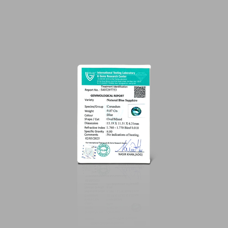 Blue Sapphire 13.16X11.50x6.50mm Faceted Oval AA Loose Gemstone - RS005-182393