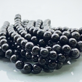 Black Rutile 6mm Smooth Round AA Gemstone Beads Lot - 182715