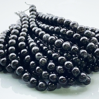 Black Rutile 6mm Smooth Round AA Gemstone Beads Lot - 182714