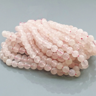 Rose Quartz 6mm Smooth Round AA Gemstone Beads Lot - 182713