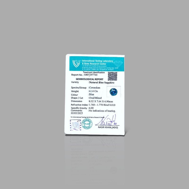 Blue Sapphire 8.29x7.57mm Faceted Oval AA Loose Gemstone - KS021-181225