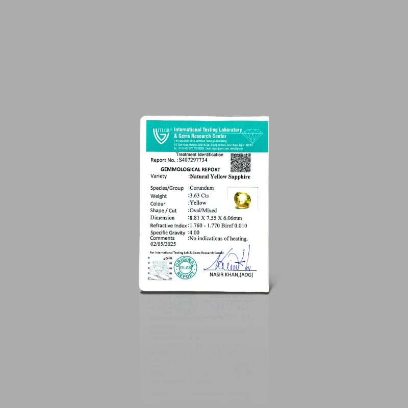 Yellow Sapphire 8.44x7.50mm Faceted Cushion AA Loose Gemstone - KS021-180935