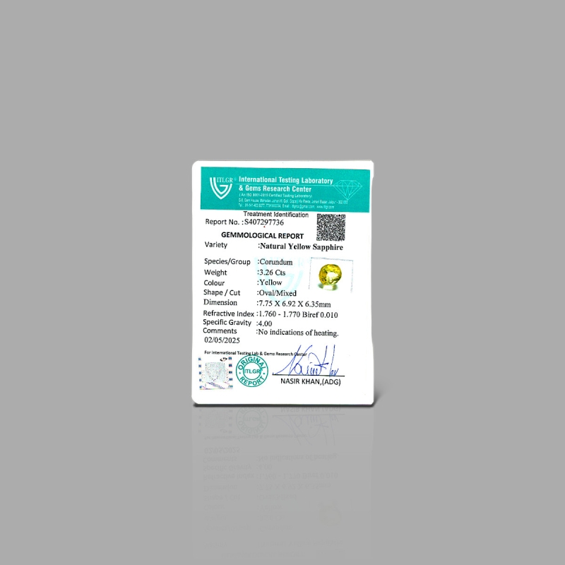 Yellow Sapphire 7.77x6.82mm Faceted Cushion AA Loose Gemstone - KS021-180938