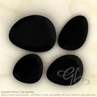 Black Onyx Irregular Shape Rose-Cut Gemstones