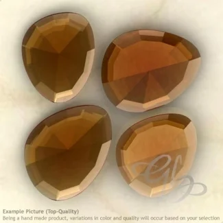 Cognac Quartz Irregular Shape Rose-Cut Gemstones