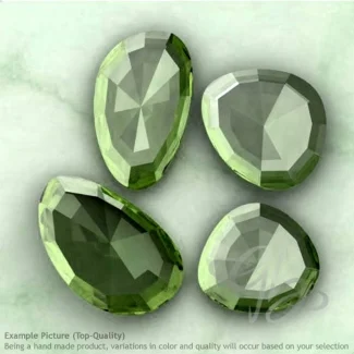 Green Amethyst Irregular Shape Rose-Cut Gemstones