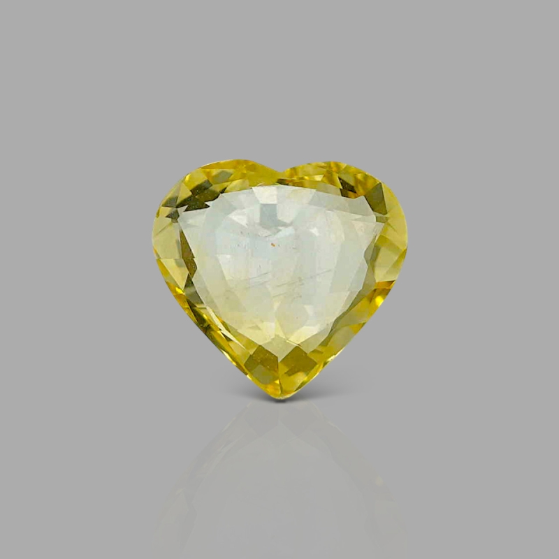 Yellow Sapphire 9.82x9.21x4.30mm Faceted Heart AA+ Loose Gemstone - AE-183024