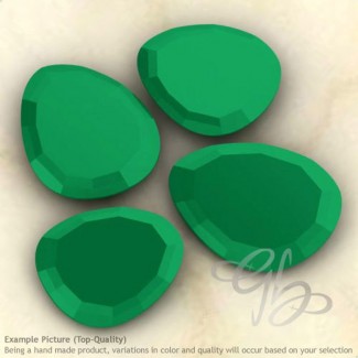 Green Onyx Irregular Shape Rose-Cut Gemstones